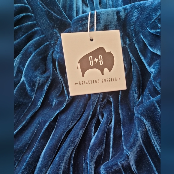 Long Velvet Skirt Dark Blue - Picture 3 of 3